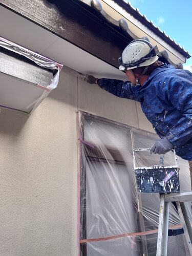 福島市 一戸建て 外壁塗装 作業中 ペイントホームズ福島店