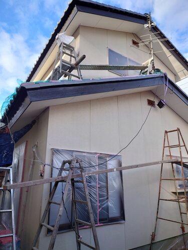 福島市 外壁塗装 養生 一戸建て塗り替え ペイントホームズ福島店