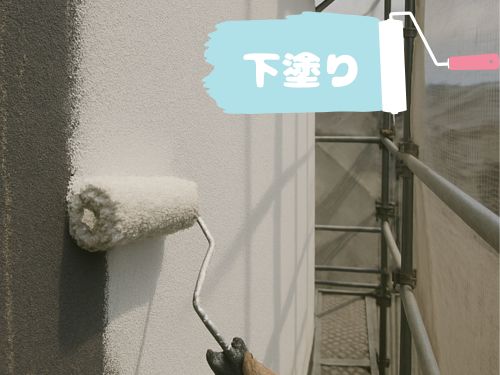 福島市・K様邸 外壁の下塗りを行いました！^^